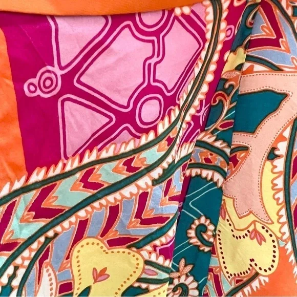 MARCIANO silk orange colourful print cut out mini dress 10 - Picture 10 of 16